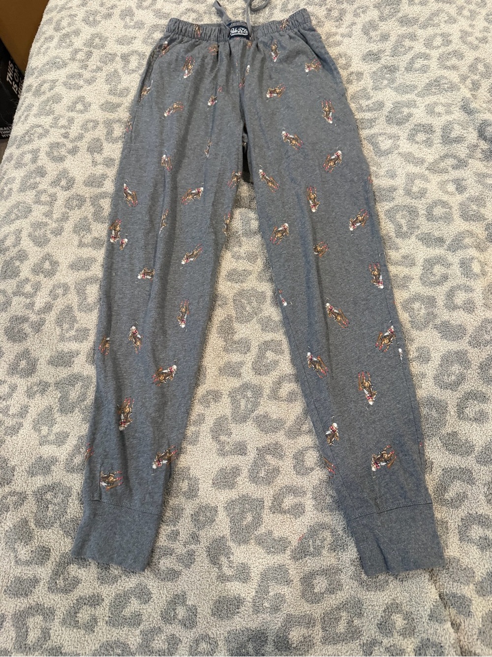 Polo by Ralph Lauren Gray Sleep Joggers with Polo Pony Print